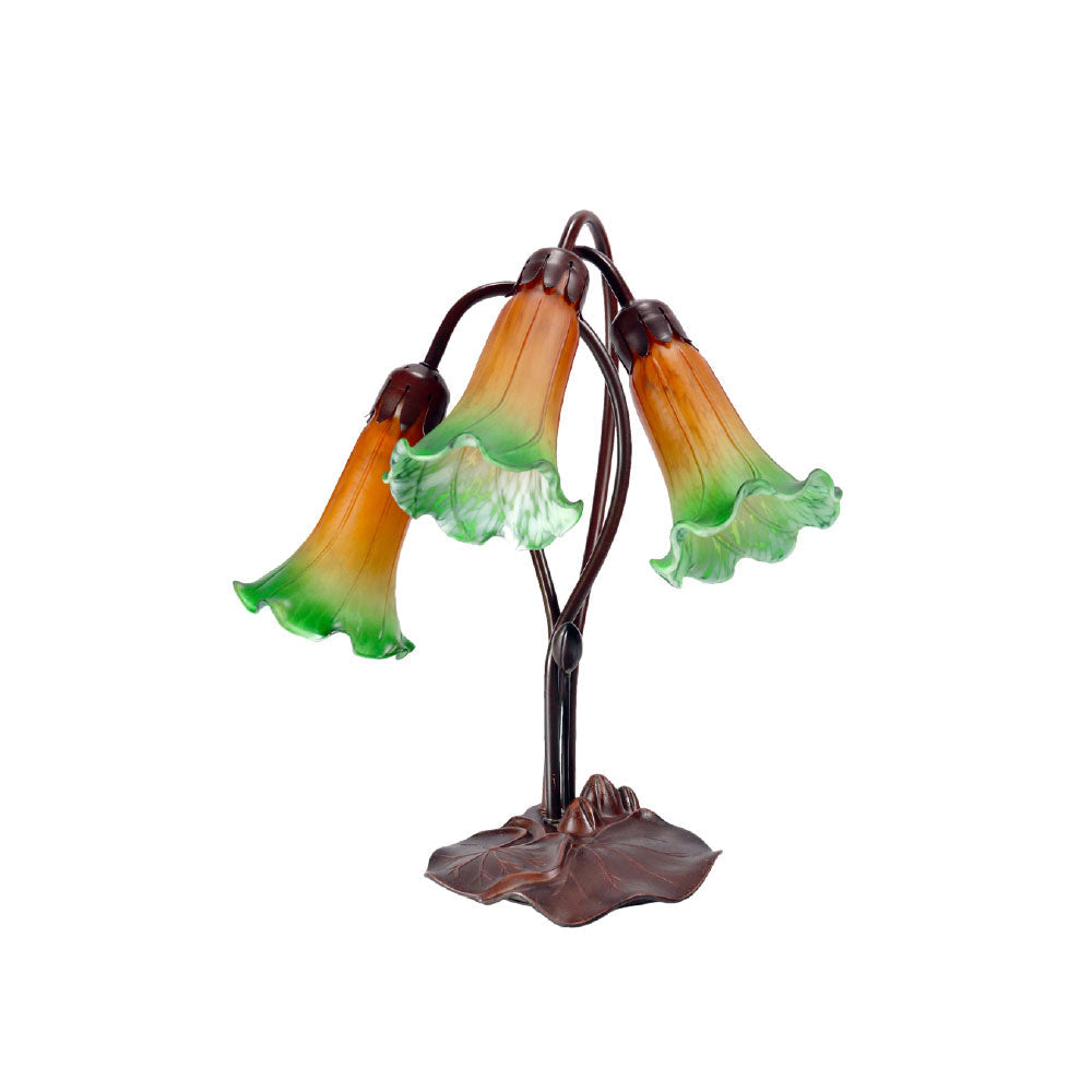 Triple Lily Lamp - Amber/Green